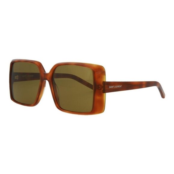 Saint Laurent Womens Square/Rectangle Havana Havana Brown Fashion Designer - Picture 1 of 4
